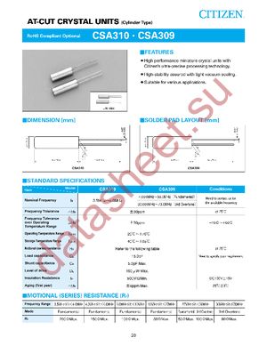 CSA309-33.3333MABJ-UB datasheet  